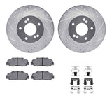 R1 Concepts 97-01 Acura Integra Front Drilled & Slotted Silver Brake Rotor Set w/Optimum OE Pads and Hardware by R1 Concepts RNC-WGUH1-59313