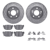R1 Concepts 87-89 Nissan 300ZX Rear Drilled & Slotted Silver Brake Rotor Set w/Optimum OE Pads and Hardware by R1 Concepts RNC-WGUH1-67027