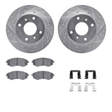 R1 Concepts 97-06 Nissan 240SX Front Drilled & Slotted Silver Brake Rotor Set w/Optimum OE Pads and Hardware by R1 Concepts RNC-WGUH1-67028