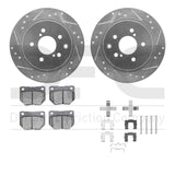 R1 Concepts 89-96 Nissan 300ZX Rear Drilled & Slotted Silver Brake Rotor Set w/Optimum OE Pads and Hardware by R1 Concepts RNC-WGUH1-67034
