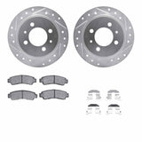 R1 Concepts 91-06 Nissan NX Rear Drilled & Slotted Silver Brake Rotor Set w/Optimum OE Pads and Hardware by R1 Concepts RNC-WGUH1-67039