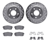 R1 Concepts 00-04 Infiniti I35 Rear Drilled & Slotted Silver Brake Rotor Set w/Optimum OE Pads and Hardware by R1 Concepts RNC-WGUH1-67044