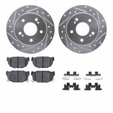 R1 Concepts 94-98 Nissan 240SX Rear Drilled & Slotted Silver Brake Rotor Set w/Optimum OE Pads and Hardware by R1 Concepts RNC-WGUH1-67048