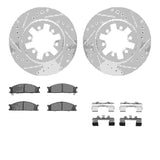 R1 Concepts 85-12 Nissan NP300 Front Drilled & Slotted Silver Brake Rotor Set w/Optimum OE Pads and Hardware