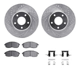 R1 Concepts 02-06 Infiniti I35 Front Drilled & Slotted Silver Brake Rotor Set w/Optimum OE Pads and Hardware by R1 Concepts RNC-WGUH1-67056