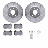 R1 Concepts 04-06 Nissan Sentra Front Drilled & Slotted Silver Brake Rotor Set w/Optimum OE Pads and Hardware by R1 Concepts RNC-WGUH1-67060