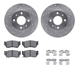 R1 Concepts 91-17 Nissan NX Front Drilled & Slotted Silver Brake Rotor Set w/Optimum OE Pads and Hardware by R1 Concepts RNC-WGUH1-67103
