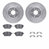 R1 Concepts 03-11 Infiniti FX35 Front Drilled & Slotted Silver Brake Rotor Set w/Optimum OE Pads and Hardware by R1 Concepts RNC-WGUH1-67105