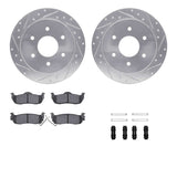 R1 Concepts 04-15 Infiniti QX56 Rear Drilled & Slotted Silver Brake Rotor Set w/Optimum OE Pads and Hardware by R1 Concepts RNC-WGUH1-67106