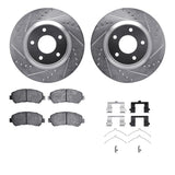 R1 Concepts 08-15 Nissan Rogue Front Drilled & Slotted Silver Brake Rotor Set w/Optimum OE Pads and Hardware by R1 Concepts RNC-WGUH1-67116