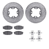 R1 Concepts 79-83 Nissan 280ZX Front Drilled & Slotted Silver Brake Rotor Set w/Optimum OE Pads and Hardware by R1 Concepts RNC-WGUH1-67126