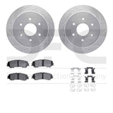R1 Concepts 17-24 Nissan Titan Rear Drilled & Slotted Silver Brake Rotor Set w/Optimum OE Pads and Hardware by R1 Concepts RNC-WGUH1-67131
