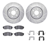 R1 Concepts 05-13 Infiniti FX45 Front Drilled & Slotted Silver Brake Rotor Set w/Optimum OE Pads and Hardware by R1 Concepts RNC-WGUH1-68013