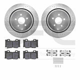 R1 Concepts 09-24 Infiniti Q60 Rear Drilled & Slotted Silver Brake Rotor Set w/Optimum OE Pads and Hardware by R1 Concepts RNC-WGUH1-68017