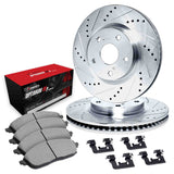 R1 Concepts 04-12 Mitsubishi Galant Front Drill/Slot Silver Rotors w/Optimum Pads