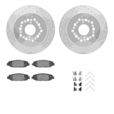 R1 Concepts 92-00 Lexus GS300 Rear Drilled & Slotted Silver Brake Rotor Set w/Optimum OE Pads and Hardware by R1 Concepts RNC-WGUH1-75008