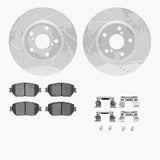R1 Concepts 06-15 Lexus IS250 Front Drilled & Slotted Silver Brake Rotor Set w/Optimum OE Pads and Hardware by R1 Concepts RNC-WGUH1-75016