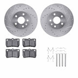 R1 Concepts 06-13 Lexus IS250 Rear Drilled & Slotted Silver Brake Rotor Set w/Optimum OE Pads and Hardware by R1 Concepts RNC-WGUH1-75019
