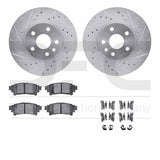 R1 Concepts 14-15 Lexus IS250 Rear Drilled & Slotted Silver Brake Rotor Set w/Optimum OE Pads and Hardware by R1 Concepts RNC-WGUH1-75020