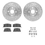 R1 Concepts 87-89 Toyota MR2 Rear Drilled & Slotted Silver Brake Rotor Set w/Optimum OE Pads and Hardware by R1 Concepts RNC-WGUH1-76033