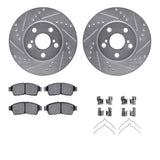 R1 Concepts 94-97 Toyota Celica Front Drilled & Slotted Silver Brake Rotor Set w/Optimum OE Pads and Hardware by R1 Concepts RNC-WGUH1-76079