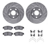 R1 Concepts 94-97 Toyota Celica Front Drilled & Slotted Silver Brake Rotor Set w/Optimum OE Pads and Hardware