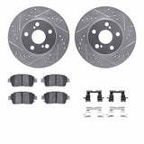 R1 Concepts 04-09 Toyota Prius Front Drilled & Slotted Silver Brake Rotor Set w/Optimum OE Pads and Hardware by R1 Concepts RNC-WGUH1-76125