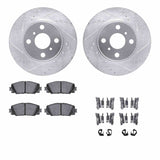 R1 Concepts 06-18 Toyota Yaris Front Drilled & Slotted Silver Brake Rotor Set w/Optimum OE Pads and Hardware by R1 Concepts RNC-WGUH1-76127