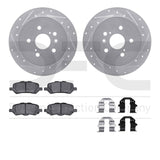 R1 Concepts 09-15 Toyota Venza Rear Drilled & Slotted Silver Brake Rotor Set w/Optimum OE Pads and Hardware by R1 Concepts RNC-WGUH1-76169