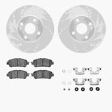 R1 Concepts 16-25 Mazda 2 Front Drilled & Slotted Silver Brake Rotor Set w/Optimum OE Pads and Hardware by R1 Concepts RNC-WGUH1-91005