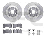 R1 Concepts 15-23 Ford Mustang Front Drilled & Slotted Silver Brake Rotor Set w/Optimum OE Pads and Hardware by R1 Concepts RNC-WGUH1-99161