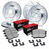 R1 Concepts 12-17 Hyundai Equus Front & Rear Drill/Slot Silver Rotors w/Optimum Pads by R1 Concepts RNC-WGUH2-03049