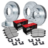 R1 Concepts 05-07 Ford F-250 Super Duty Front & Rear Drill/Slot Silver Rotors w/Optimum Pads by R1 Concepts RNC-WGUH2-54456