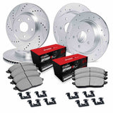 R1 Concepts 07-13 Mazda 3 Sport Front & Rear Drill/Slot Silver Rotors w/Optimum Pads