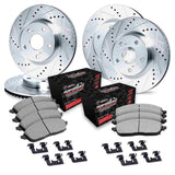 R1 Concepts 12-25 Dodge Durango Front & Rear Drill/Slot Silver Rotors w/Off-Road/Tow Pads by R1 Concepts RNC-WGVH2-42004