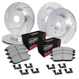 R1 Concepts 07-18 Jeep Wrangler JK Front & Rear Drill/Slot Silver Rotors w/Off-Road/Tow Pads by R1 Concepts RNC-WGVH2-42016