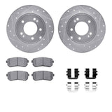 R1 Concepts 14-19 Hyundai Sonata Rear Drilled & Slotted Silver Brake Rotor Set w/Ceramic Pads and Hardware by R1 Concepts RNC-WGWH1-03037