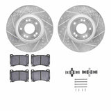 R1 Concepts 09-14 Hyundai Genesis Front Drilled & Slotted Silver Brake Rotor Set w/Ceramic Pads and Hardware by R1 Concepts RNC-WGWH1-03057