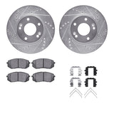 R1 Concepts 17-25 Hyundai Kona Front Drilled & Slotted Silver Brake Rotor Set w/Ceramic Pads and Hardware by R1 Concepts RNC-WGWH1-03097