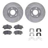 R1 Concepts 17-20 Hyundai Elantra Front Drilled & Slotted Silver Brake Rotor Set w/Ceramic Pads and Hardware by R1 Concepts RNC-WGWH1-03099