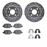 R1 Concepts 09-19 Fiat 500 Rear Drilled & Slotted Silver Brake Rotor Set w/Ceramic Pads and Hardware by R1 Concepts RNC-WGWH1-07005