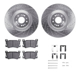 R1 Concepts 17-22 Genesis G90 Front Drilled & Slotted Silver Brake Rotor Set w/Ceramic Pads and Hardware by R1 Concepts RNC-WGWH1-10001