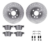R1 Concepts 15-20 Jaguar E-Pace Rear Drilled & Slotted Silver Brake Rotor Set w/Ceramic Pads and Hardware by R1 Concepts RNC-WGWH1-11027