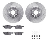 R1 Concepts 15-19 Jaguar E-Pace Front Drilled & Slotted Silver Brake Rotor Set w/Ceramic Pads and Hardware by R1 Concepts RNC-WGWH1-11029