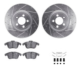 R1 Concepts 06-10 Jaguar XF Front Drilled & Slotted Silver Brake Rotor Set w/Ceramic Pads and Hardware by R1 Concepts RNC-WGWH1-20018