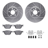 R1 Concepts 07-18 BMW X6 Front Drilled & Slotted Silver Brake Rotor Set w/Ceramic Pads and Hardware by R1 Concepts RNC-WGWH1-31092