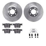 R1 Concepts 12-18 BMW 328i Front Drilled & Slotted Silver Brake Rotor Set w/Ceramic Pads and Hardware by R1 Concepts RNC-WGWH1-31110