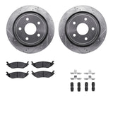 R1 Concepts 02-24 Chrysler Aspen Rear Drilled & Slotted Silver Brake Rotor Set w/Ceramic Pads and Hardware by R1 Concepts RNC-WGWH1-40083