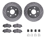 R1 Concepts 07-18 Jeep Wrangler Front Drilled & Slotted Silver Brake Rotor Set w/Ceramic Pads and Hardware by R1 Concepts RNC-WGWH1-42032