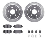 R1 Concepts 07-18 Jeep Wrangler JK Rear Drilled & Slotted Silver Brake Rotor Set w/Ceramic Pads and Hardware by R1 Concepts RNC-WGWH1-42035